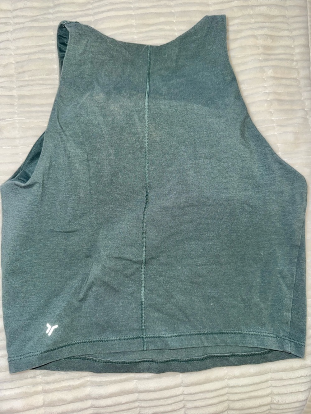 Old Navy Heather Green Cropped Tank Top - Picture 2 of 3